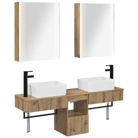 Set di Armadi da Bagno 5 pcs Rovere Artigianale - Foto 1