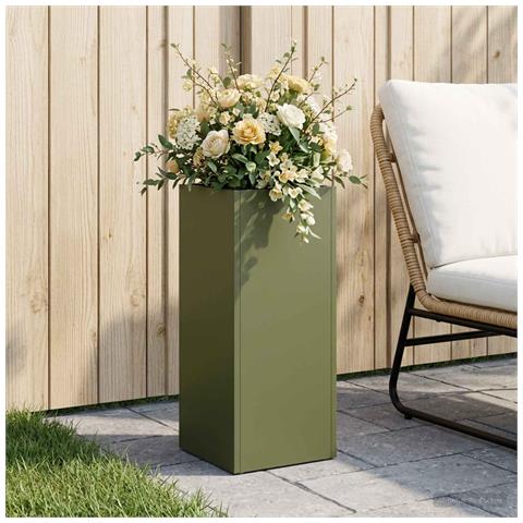 Vaso da giardino Verde Oliva 20 x 20 x 50 cm - Foto 2