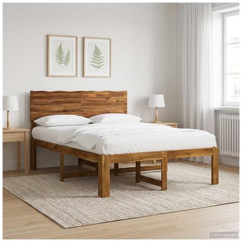 Letto matrimoniale con testiera ROSTOCK Naturale 140 x 200 cm - Foto 2