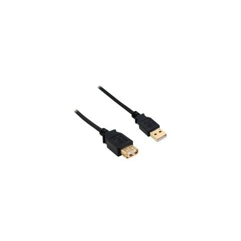 Cavo USB 2.0 M / F Typ-A Nero Dorato - 3m - Foto 1