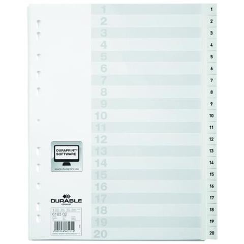 Divisorio Numerico 1-20 20 Tasti Foratura Univ Ppl A4 Bianco - Foto 1