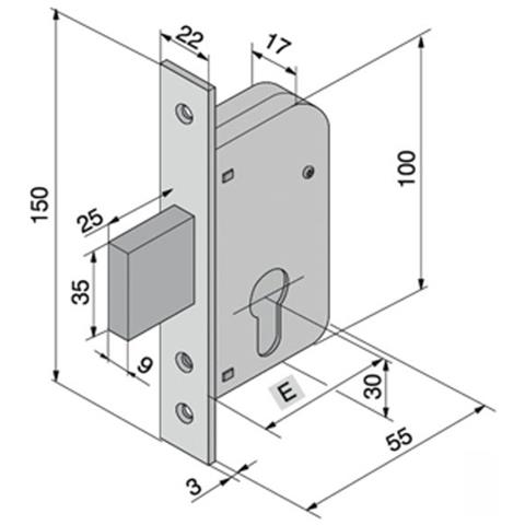 Serratura Inf. ferro 063.30.00.0 - Foto 2