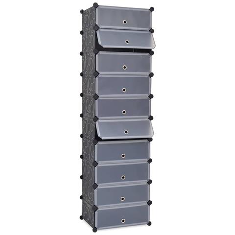 Scarpiera Modulare A 10 Scomparti Nera - Foto 1