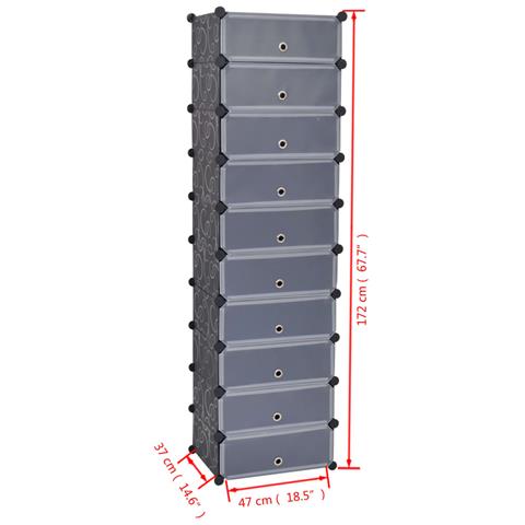Scarpiera Modulare A 10 Scomparti Nera - Foto 6