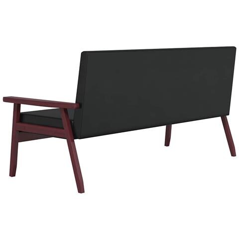 Divano A 3 Posti Nero In Similpelle - Foto 2