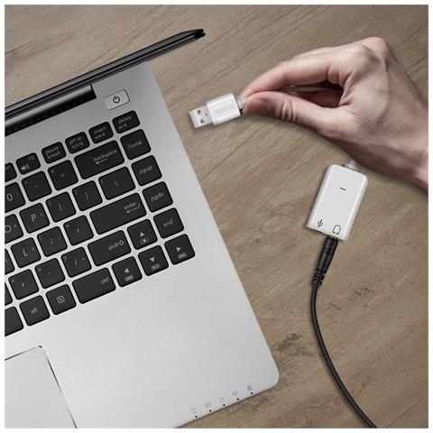Scheda Audio Esterna Da Usb A Jack Audio3,5 Mm E Microfono Di Qualità - Bianco - Foto 7