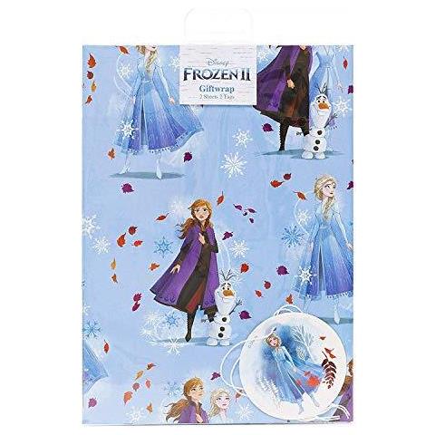 Compleanno Carta Regalo Donne - Fogli Di Carta Da Regalo Per I Bambini Carta Da Regalo Di Compleanno Ghiacciato Carta Da Regalo Regalo Perfetto Per Le Ragazze Congelati Regali - 2 Fogli E 2 Tag - Foto 1