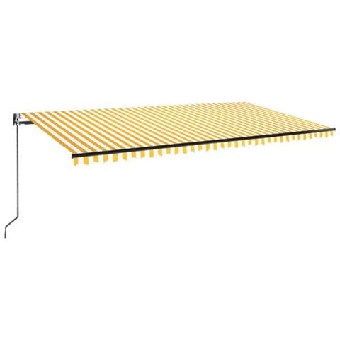 Tenda da Sole Retrattile Automatica 600x350 cm Gialla e Bianca - Foto 1