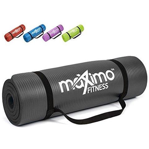 Maximo Materassino Ginnico Nbr Fitness Mat - Multi Purpose - 183 X 60 X 12 Centimetri - Pilates Sit-up Segati Stretching Push-up Casa Palestra - Perfetto Per Gli Uomini Le Donne E Bambini. (nero)  - Foto 1
