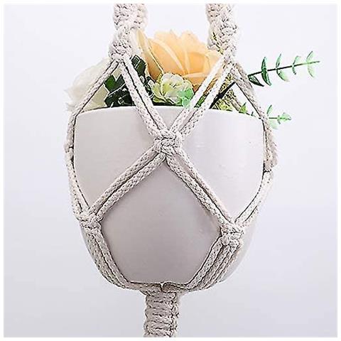 Set di ganci per piante, in macramè, 5 pezzi, in stile bohémien