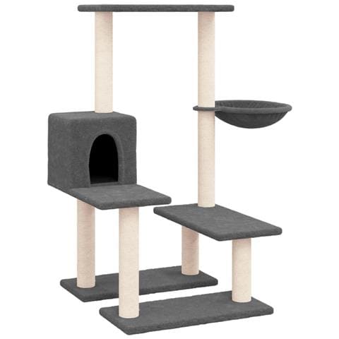 Albero Per Gatti Con Tiragraffi In Sisal Grigio Scuro 94,5 Cm - Foto 1