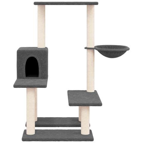 Albero Per Gatti Con Tiragraffi In Sisal Grigio Scuro 94,5 Cm - Foto 2