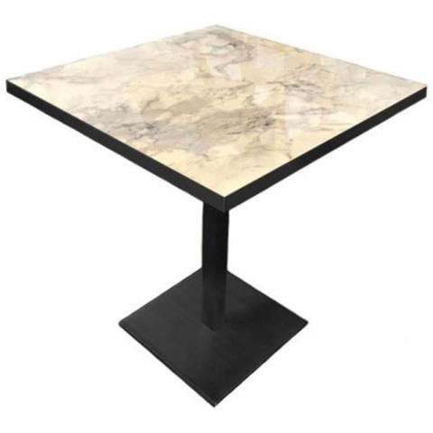 Tavolo Quadrato Key 80x80 Base Nera E Piano Effetto Marmo - Foto 1