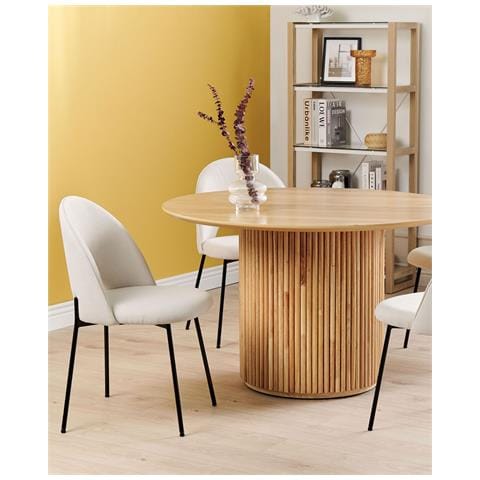 Set 2 Sedie Da Pranzo Tessuto Beige Covelo - Foto 1