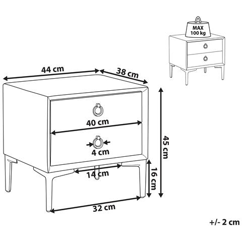 Comodino 2 Cassetti Sezanne Velluto Verde Scuro - Foto 7