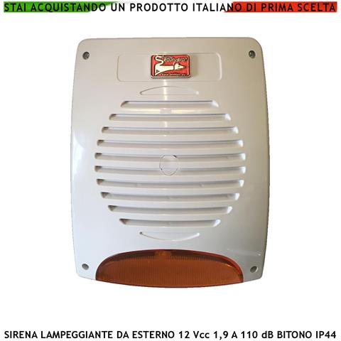 Sirena Lampeggiante A Led Da Esterno Melodia Bitono Frequenza A /b 1724 ± 2475 Hz 110db Aliment. 12 Vcc Assorb. 1,9 Ah C - Foto 1