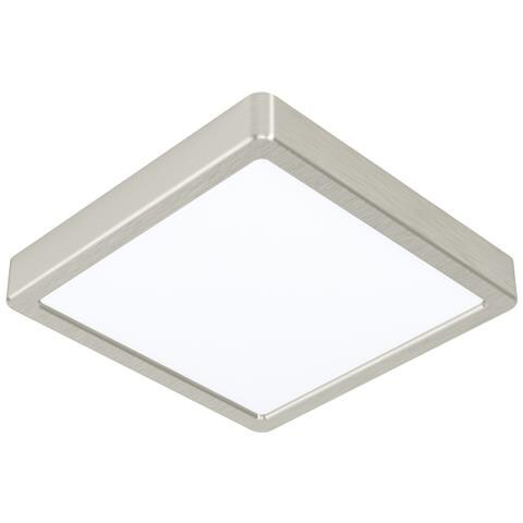 Plafoniera Moderna Fueva Z In Acciaio Nichel Satinato Led Integrato 16,5w - Foto 1