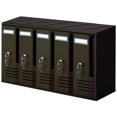 Cassette Postali Verticali 5 Posti L52xp17,5xh30 Cm Alubox Cubo Ghisa - Foto 1