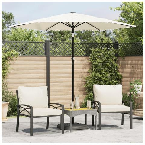 Ombrellone Giardino Con Palo In Acciaio Bianco 223x223x213 Cm - Foto 1