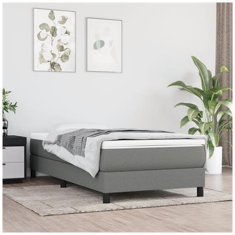 Materasso A Molle Per Bambini Grigio Scuro 80x160 Cm In Tessuto - Foto 1