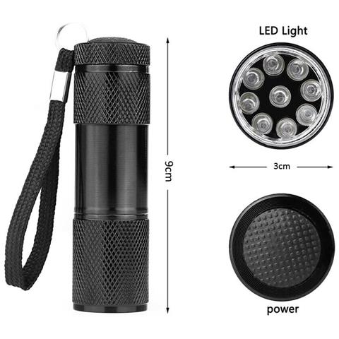 Mini Torcia 9 Led Luce Bianca Minitorcia Tascabile - Foto 2