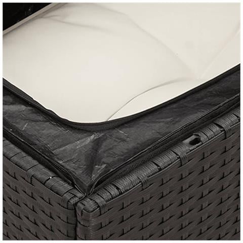 Set Divano da Giardino 6 pz con Cuscini Nero in Polyrattan - Foto 2
