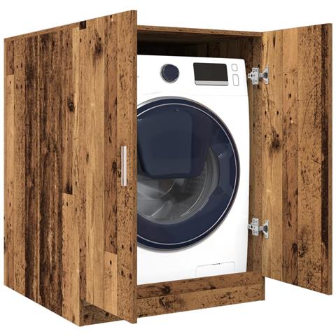 Armoire Pour Lave-linge VidaXL - Chêne Noir - 70.5x71.5x91.5 Cm - En Bois D'ingénierie - 2 Portes