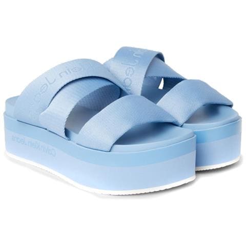 Flatform Sandal Webbing Sandali Sintetico Scarpe Donna Blu Eu 37, Yw0yw01361 0g0 - Foto 1