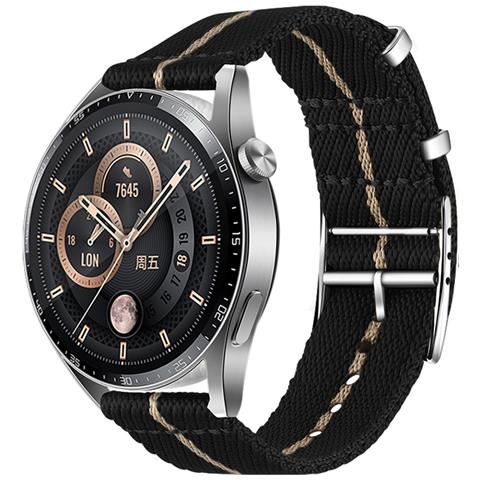 Cinturino Per Orologio Nato In Nylon Jacquard Black 22 Mm - Foto 1
