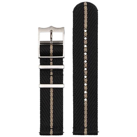 Cinturino Per Orologio Nato In Nylon Jacquard Black 22 Mm - Foto 2