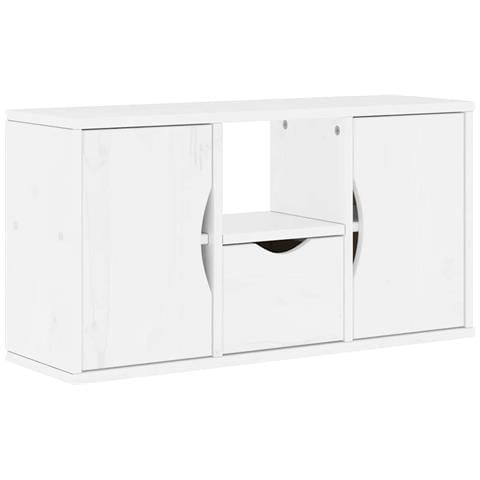 Mobile TV 5 pz con Contenitore ODDA Bianco in Legno di Pino - Foto 2