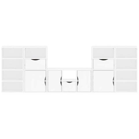 Mobile TV 5 pz con Contenitore ODDA Bianco in Legno di Pino - Foto 9