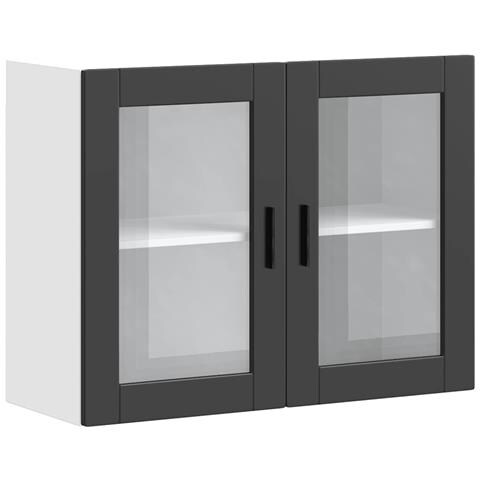 Pensile Da Cucina Con Porta In Vetro Porto Nero - Foto 2