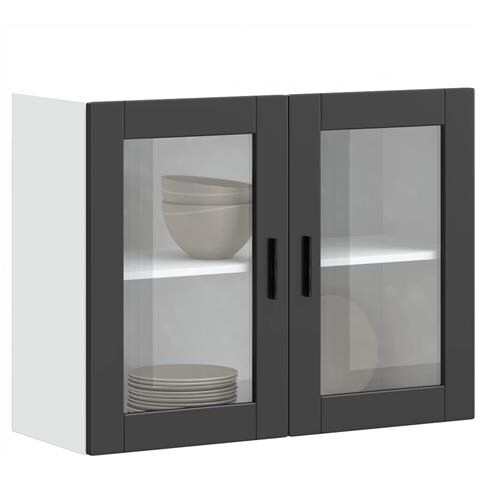 Pensile Da Cucina Con Porta In Vetro Porto Nero - Foto 1