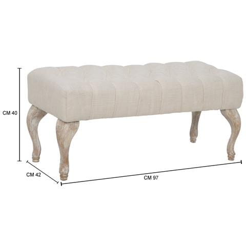 Panca Mf296 - Beige - Legno - 97x42x40 Cm - Foto 8
