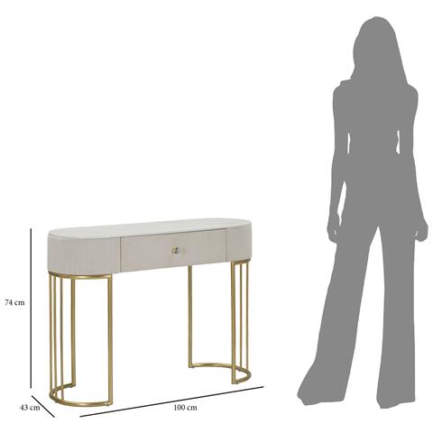 Tavolo Consolle Mf615 - Beige - Legno - 100x40x75 Cm - Foto 8