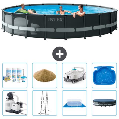 Piscina Fuori Terra - In Giro - 610x122 Cm - Grigio - Include Accessori Coordinati A2923 - Foto 1