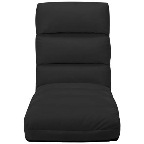 Lusso Casadino -  Sedia A Sdraio Da Terra Pieghevole Nera In Similpelle - Foto 1