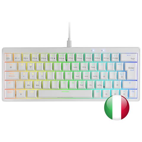 Marsgaming Mkminipro, Tastiera Meccanica Ultra-compatta 60%, Switch Brown, Rgb Chroma, Antighosting, White - Foto 1