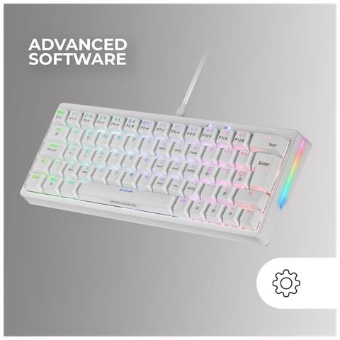 Marsgaming Mkminipro, Tastiera Meccanica Ultra-compatta 60%, Switch Brown, Rgb Chroma, Antighosting, White - Foto 2