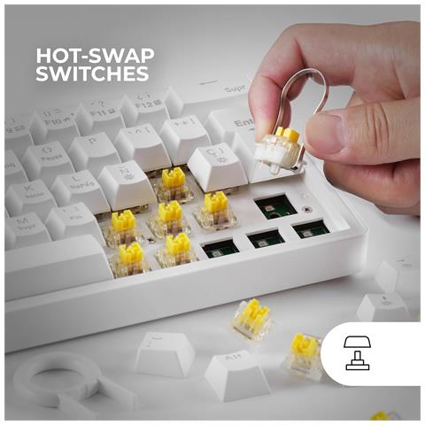 Marsgaming Mkminipro, Tastiera Meccanica Ultra-compatta 60%, Switch Brown, Rgb Chroma, Antighosting, White - Foto 5