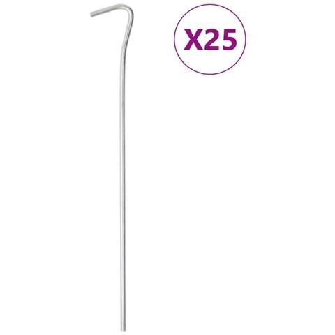 Picchetti per Tenda 25 pz 23 cm Ø4 mm in Acciaio Zincato - Foto 1