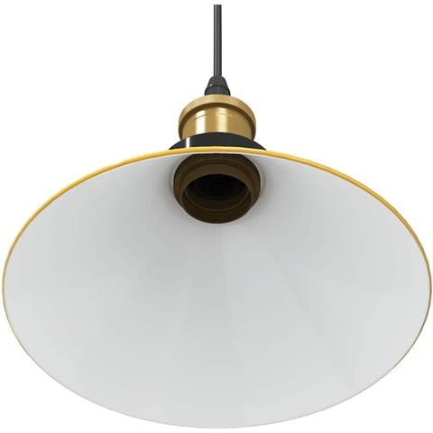 Lampada Sospensione Regolabile E27 Giallo Lucido Ø22 cm Metallo - Foto 9