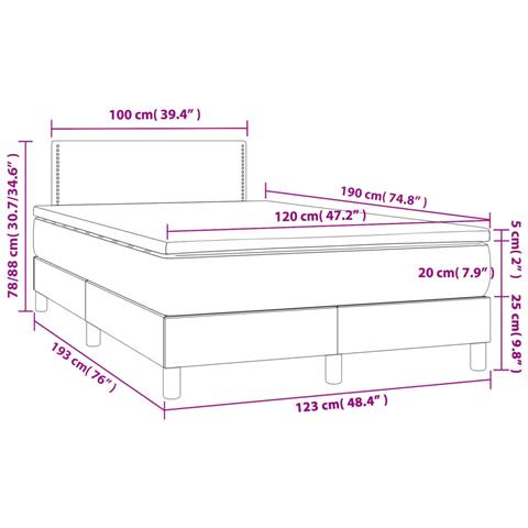 Giroletto a Molle con Materasso Grigio 120x190 cm in Similpelle - Foto 9