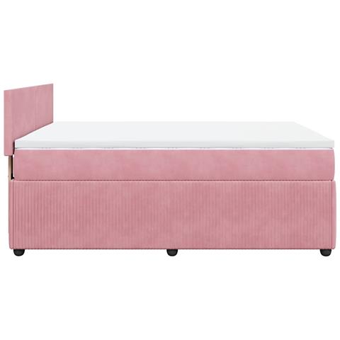 Giroletto a Molle con Materasso Rosa 140x190 cm in Velluto - Foto 9