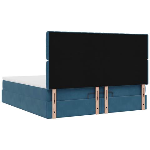 Struttura Letto Pouf con Materassi 180x200 cm Velluto - Foto 9