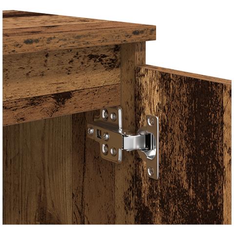 Comodino in Legno Vecchio Legno Vecchio Legno Massello di Recupero - Foto 9