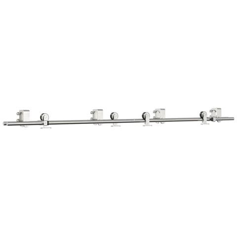 Kit Binari Porta Scorrevole 200 cm Acciaio Inossidabile Argento - Foto 1