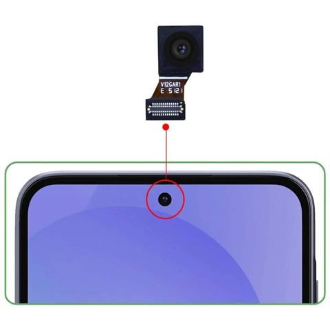 Fotocamera Anteriore 12mp Originale Per Galaxy A36 Con Cavo Flessibile, Nero - Foto 3