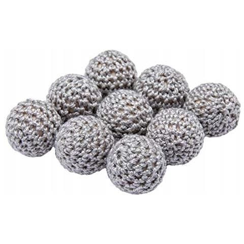 Perline Grigie Sfere Di Legno 20mm Uncinetto Fai Da Te Set 10 Pezzi - Foto 1